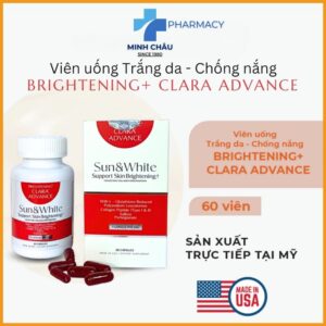 Viên uống trắng da, chống nắng Brightening Clara Advence – Chính hãng Mỹ
