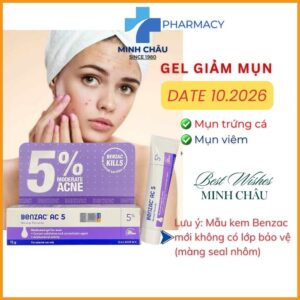 Benzac Moderate Acne Gel 5% - Gel hỗ trợ da dầu mụn, giảm bóng nhờn