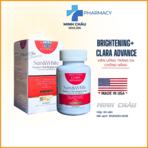 Brightening Clara Advance viên uống sáng da, chống nắng, giải độc gan - Chính hãng Mỹ
